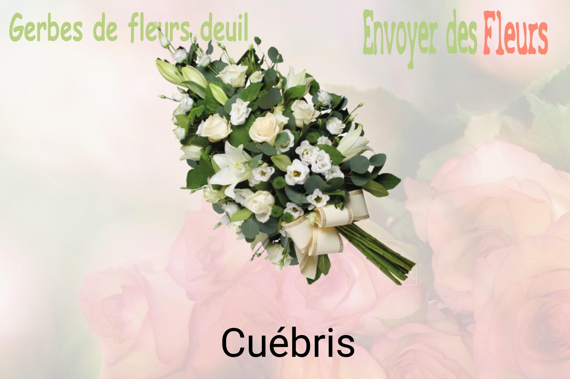 Gerbe de fleurs de deuil livrée à Cuébris
